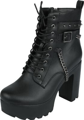 Platform Boots Lace Up High Heel Combat Boots Stylish Lace-up
