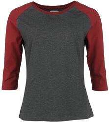 Raglan Longsleeve, RED by EMP, Long-sleeve Shirt