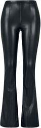 Ladies’ faux-leather flared trousers, Urban Classics, Imitation Leather Trousers
