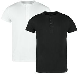 2-pack henley t-shirts, Black Premium by EMP, T-Shirt