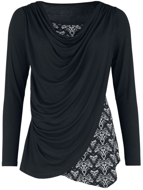 Gothicana X Anne Stokes - Long-sleeved top in double-layer look