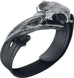 Raven Skull, Alchemy Gothic, Leather Bracelet