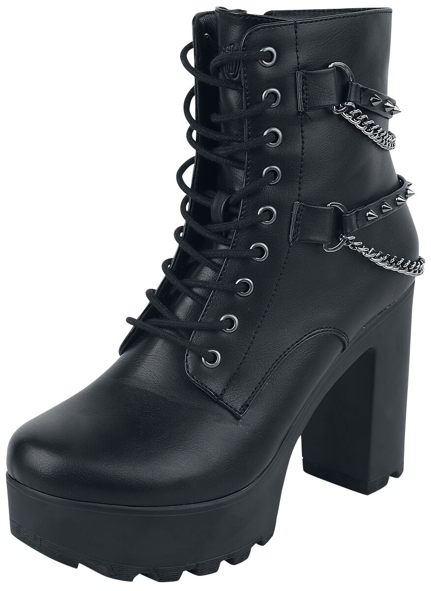 Goth Boots Studded Toe Boots Gothic Silver Studded Front Zip Punk