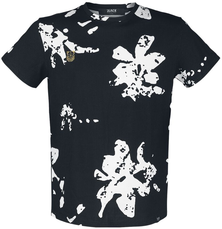 T-shirt with white flowers and small embroidered detail