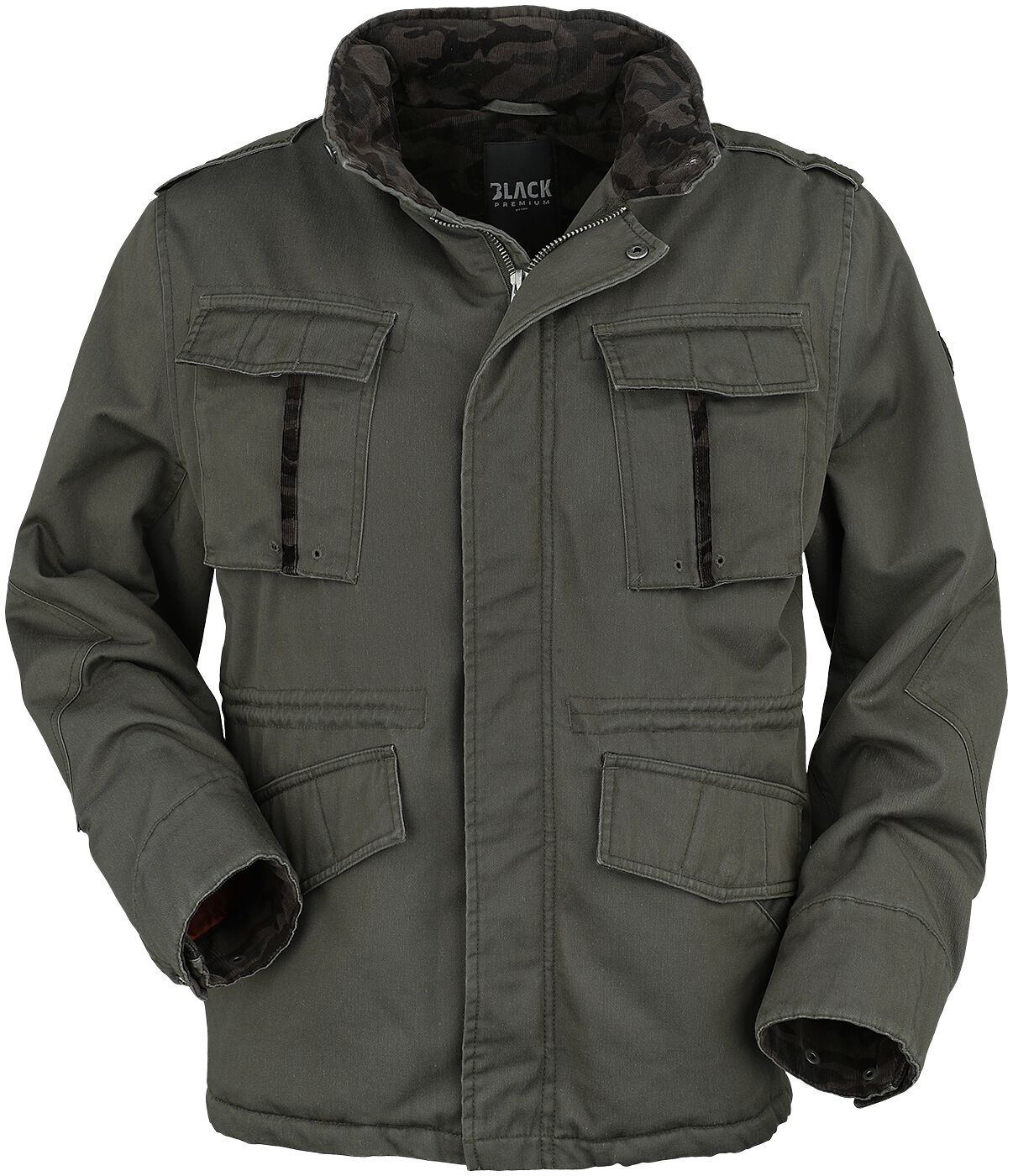Jacket with hidden hood Black Premium by EMP Winter Jacket EMP