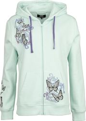 Hooded jacked with butterflies and skulls, Full Volume by EMP, Hooded zip
