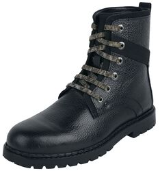Black Laced Boots with Camouflage Pattern