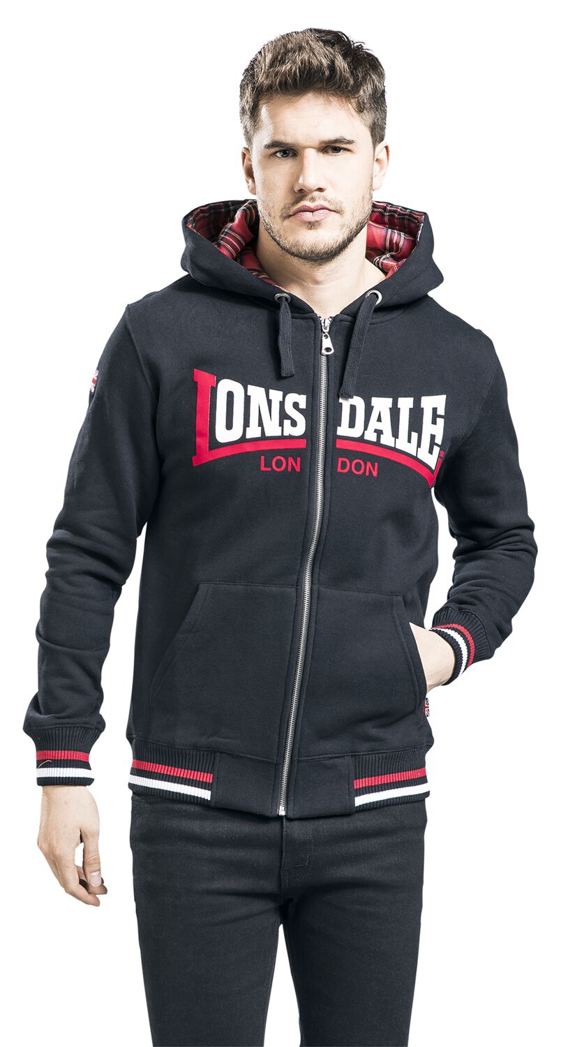 Lonsdale Men's Zip Hoody Krafty - Casual Zip-Up Hoodie With Lion Logo (80% Cotton, 20% Polyester)