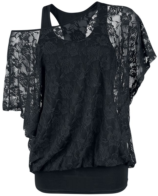 2 in 1 Lace Shirt | Gothicana by EMP T-Shirt | EMP