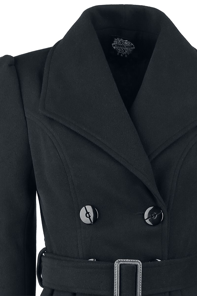 Black Vintage Swing Coat | H&R London Winter Coat | EMP
