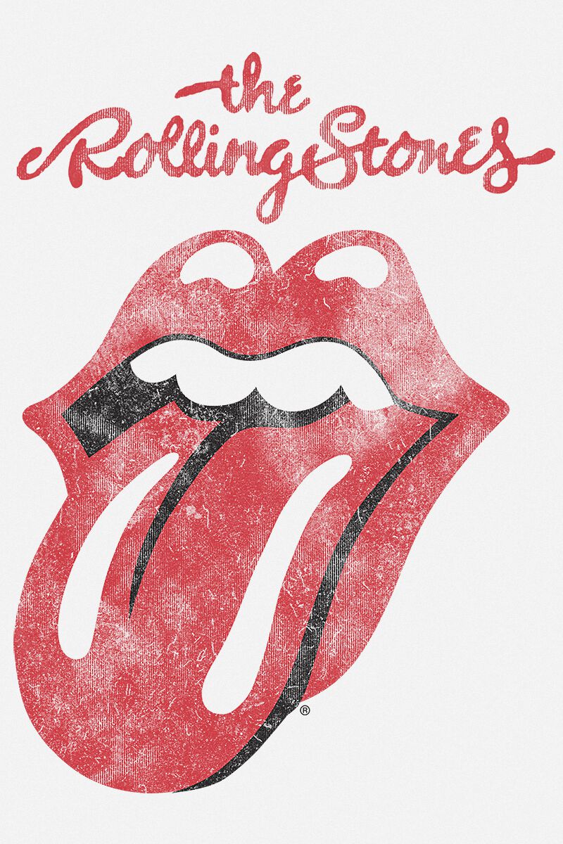 The Rolling Stones T-Shirt Officiel - Sixty Classic Vintage Solid Tongue - Noir - Rock Légendaire