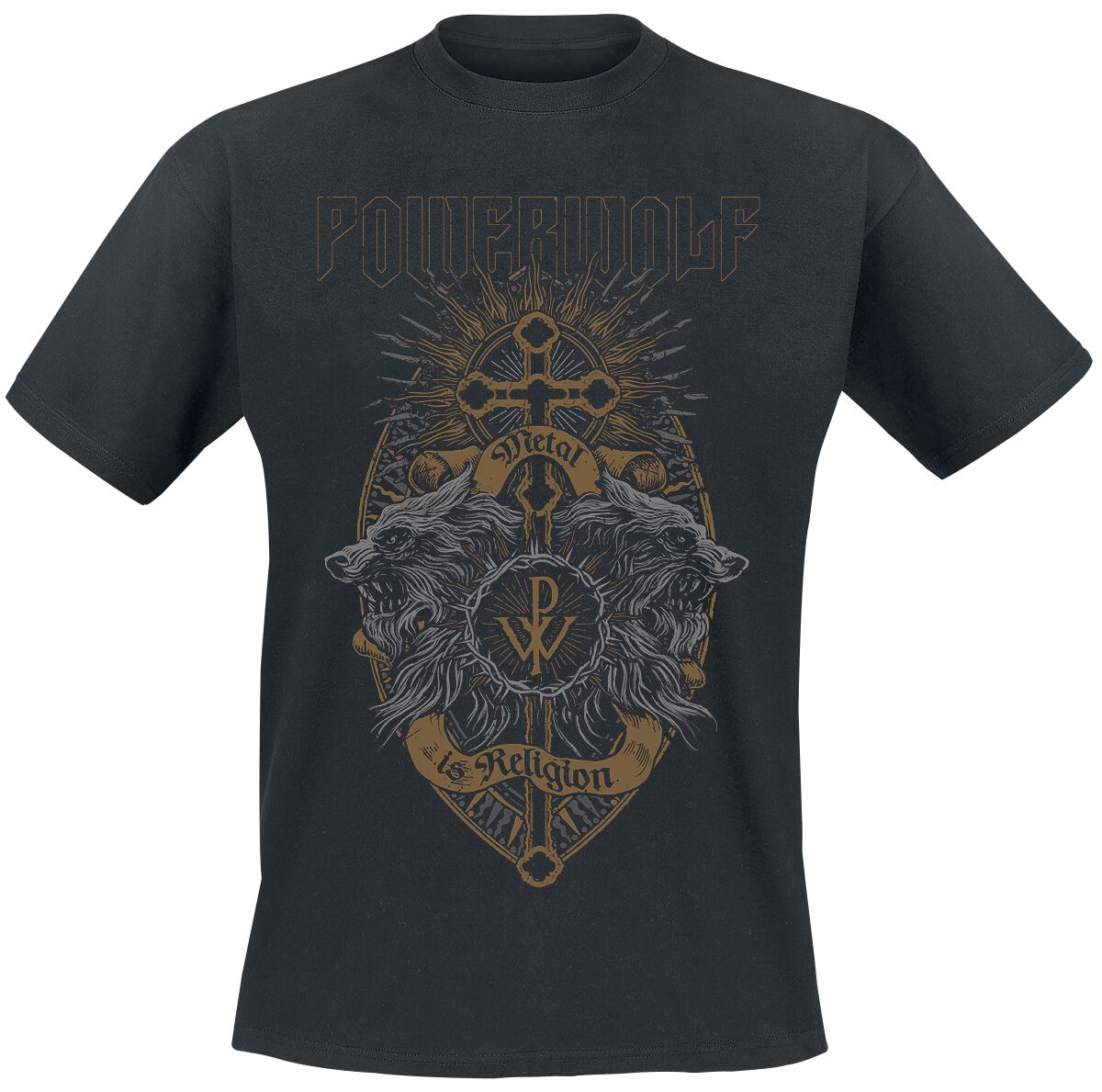 tričko pánské Powerwolf - Crest Wolves - Black - 13467100