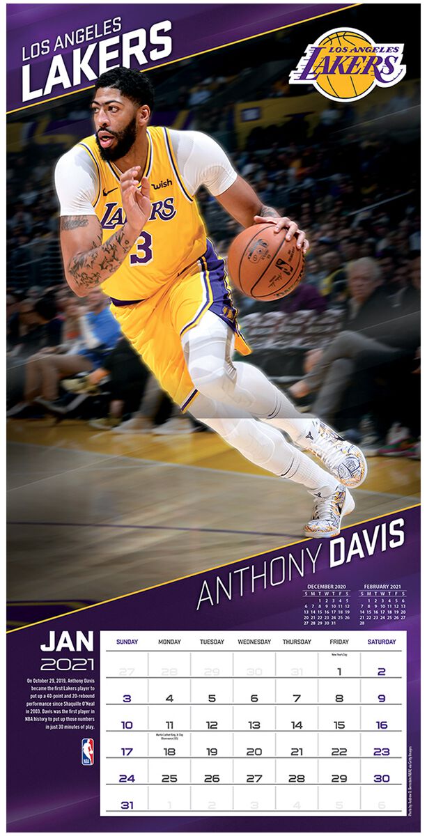 Los Angeles Lakers - Calendar 2021 | NBA Wall Calendar | EMP