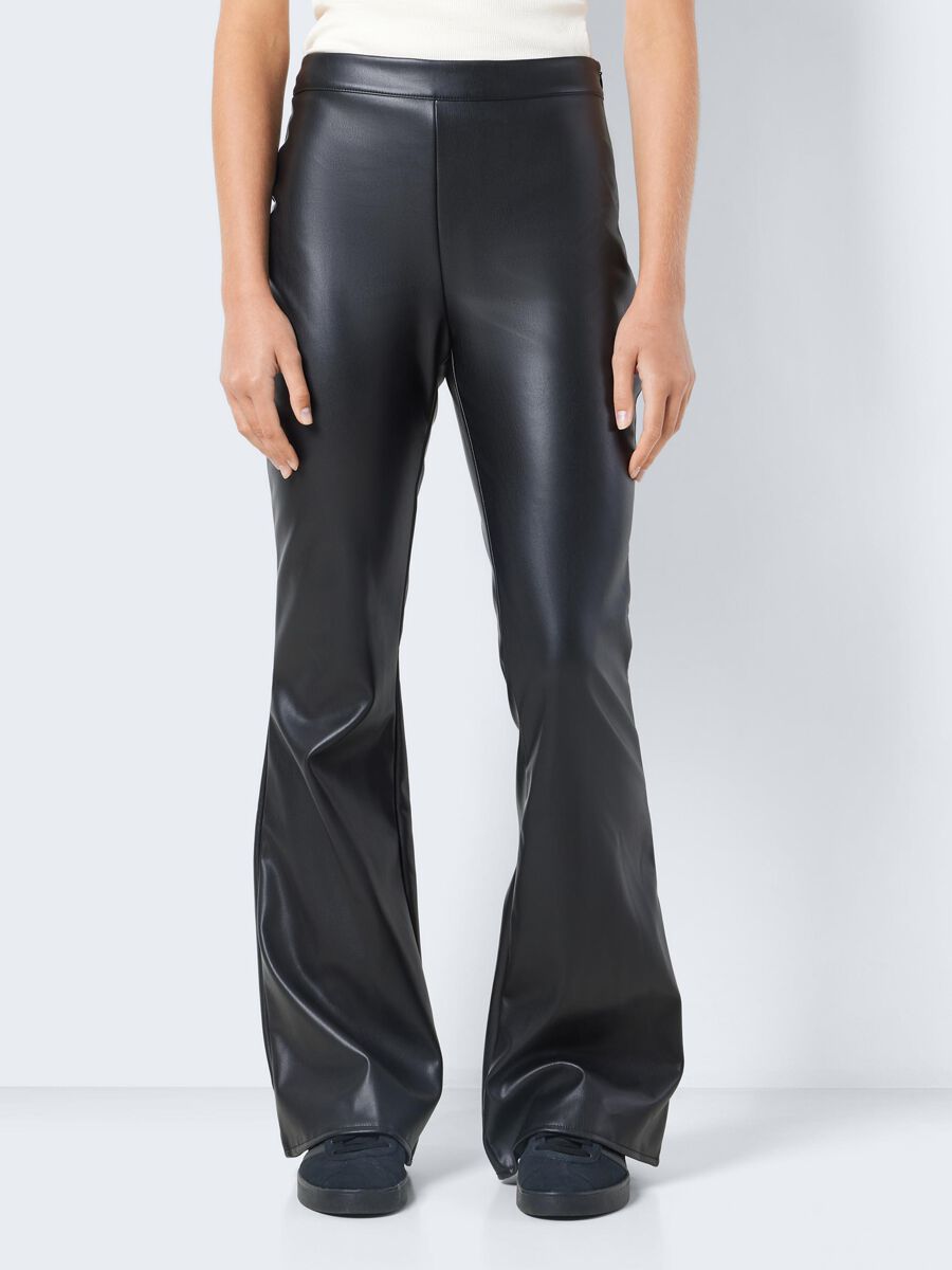 Andy Pasa PU high-waisted flared trousers, Noisy May Imitation Leather  Trousers