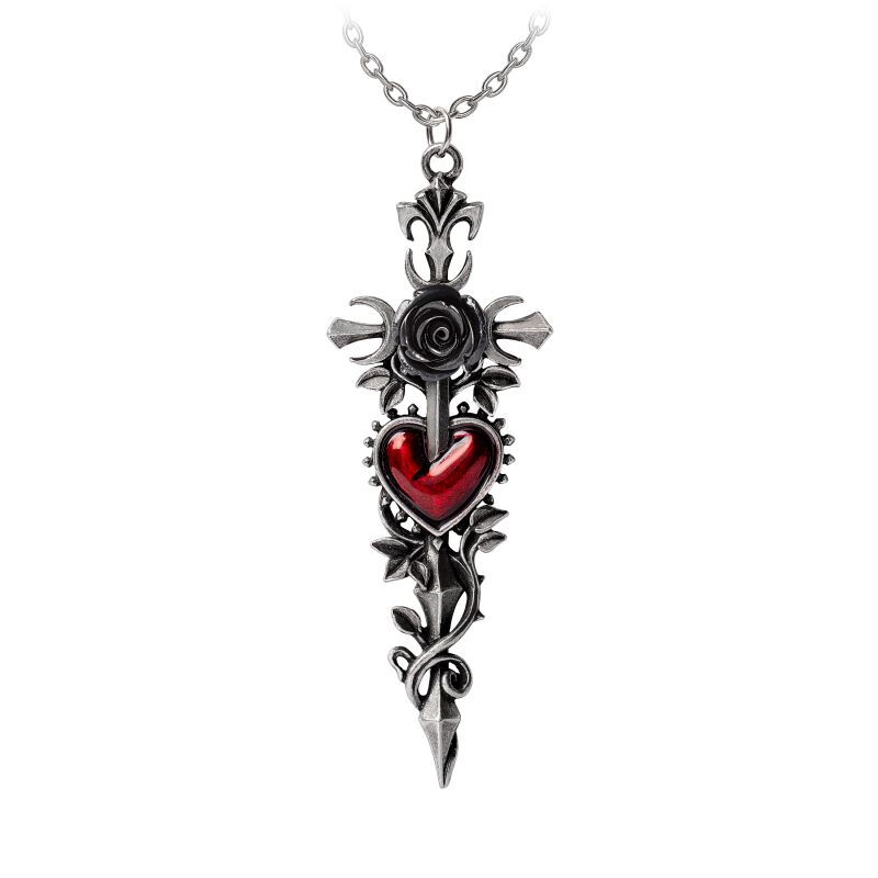 Cross of the Dark Kiss Alchemy Gothic Necklace EMP