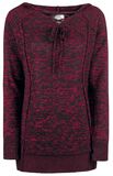 Knitted Melange Hoodie, RED by EMP, Knit jumper