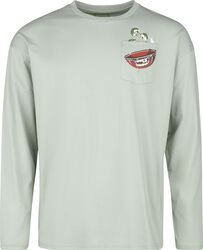 Longsleeve With Frontpocket And Small Print, RED by EMP, Long-sleeve Shirt