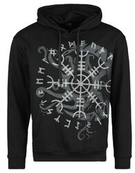 Men's Viking Cross Print Vintage Drawstring Hoodie