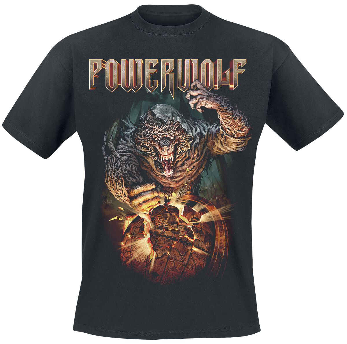 Maglietta Uomo Powerwolf 'Call Of The Wild' - Nero, Taglia S, 100% Cotone, Regular Fit, Merch Ufficiale - 3