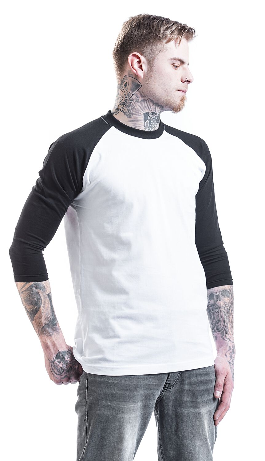 Contrast 3/4 Sleeve Raglan Tee | Urban Classics Long-sleeve Shirt | EMP