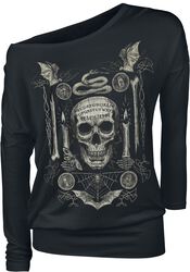 Long-Sleeve Shirt with Detailed Front Print, Gothicana by EMP, Long-sleeve Shirt