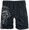 Black Swim Shorts with Side Skull Print