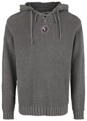 Beige Hoodie with Lacing, Black Premium by EMP, Hooded sweater