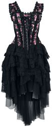 Dress with Carmen Collar and Embroidery, Gothicana by EMP, Medium-length dress