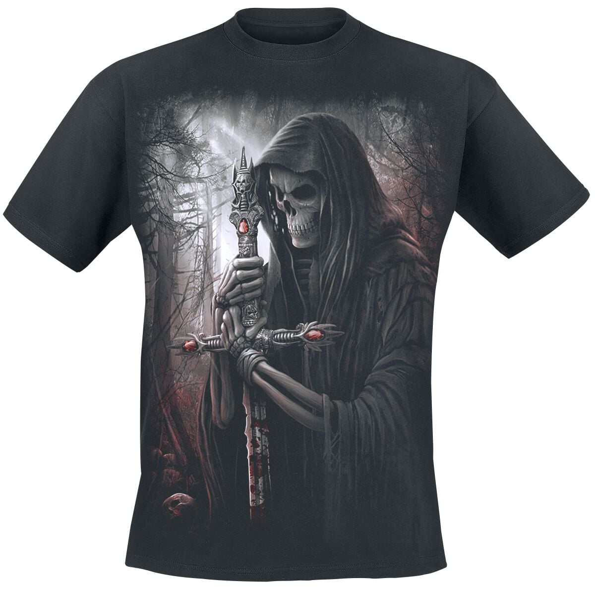 Spiral Soul Searcher T-Shirt - Gothic Graphic Tee With Front & Back Print, 100% Cotton