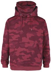 Camo hoodie with collar, Black Premium by EMP, Hooded sweater