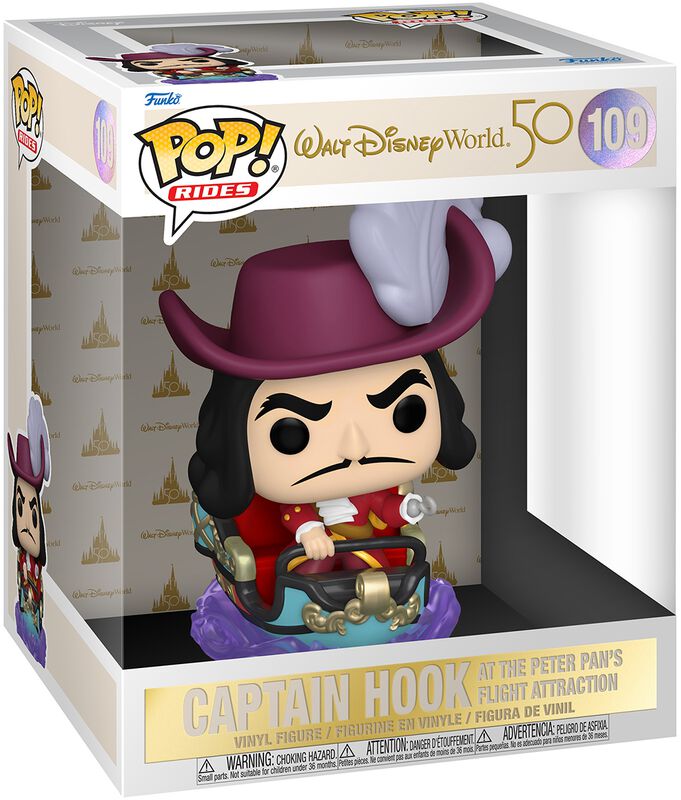 Walt Disney World 50th - Captain Hook on Peter Pan's Flight Attraction (Pop! Ride) Vinyl Figure 109