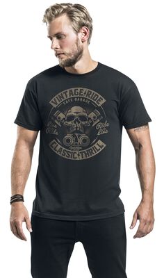 GASOLINE BANDIT Maglietta originale Biker Racer: Wheels on fire, Nero , S GASOLINE BANDIT Maglietta originale Biker Racer: Wheels on fire, Nero , S