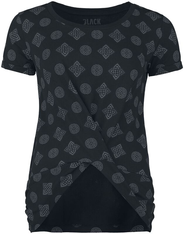 T-shirt with knot detail and Celtic motifs