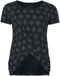 T-shirt with knot detail and Celtic motifs, Black Premium by EMP, T-Shirt