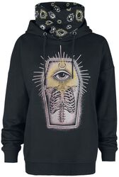 Hoodie with integrated standing collar, Gothicana by EMP, Hooded sweater