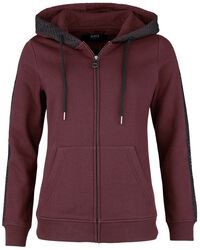 Zip hoodie with lace trim, Black Premium by EMP, Hooded zip