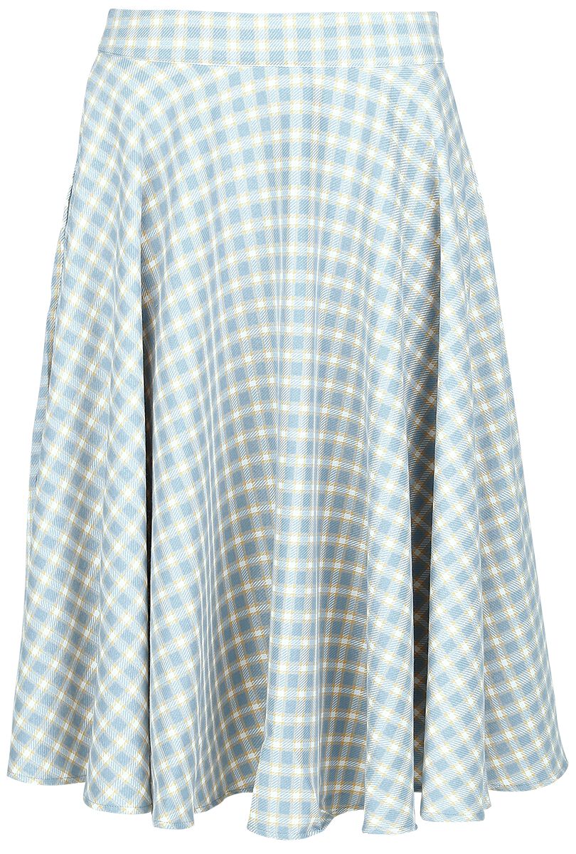 Cary Blue Checked Skirt | Banned Retro Midi Skirt | EMP