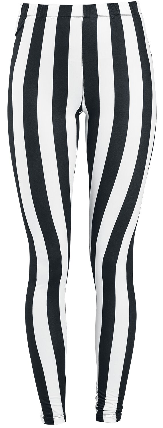 Black And White Striped Leggings Plus Size Striped Tights [Plus