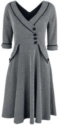 Macie Herringbone Flared Dress, Voodoo Vixen, Medium-length dress
