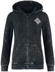 Hooded Jacket with Celtic Adornment, Black Premium by EMP, Hooded zip