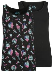 double-pack tops with candy print, Full Volume by EMP, Top