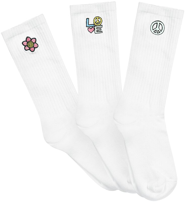 Three-pack of peace icon socks