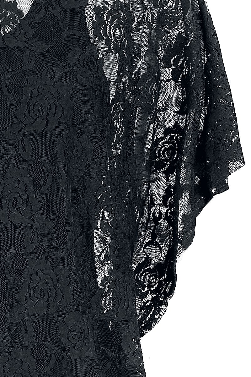 T-Shirt Donna Gothicana By EMP - Nera Con Pentagramma E Acchiappasogni, Girocollo In Viscosa Ed Elastan, Taglio Largo