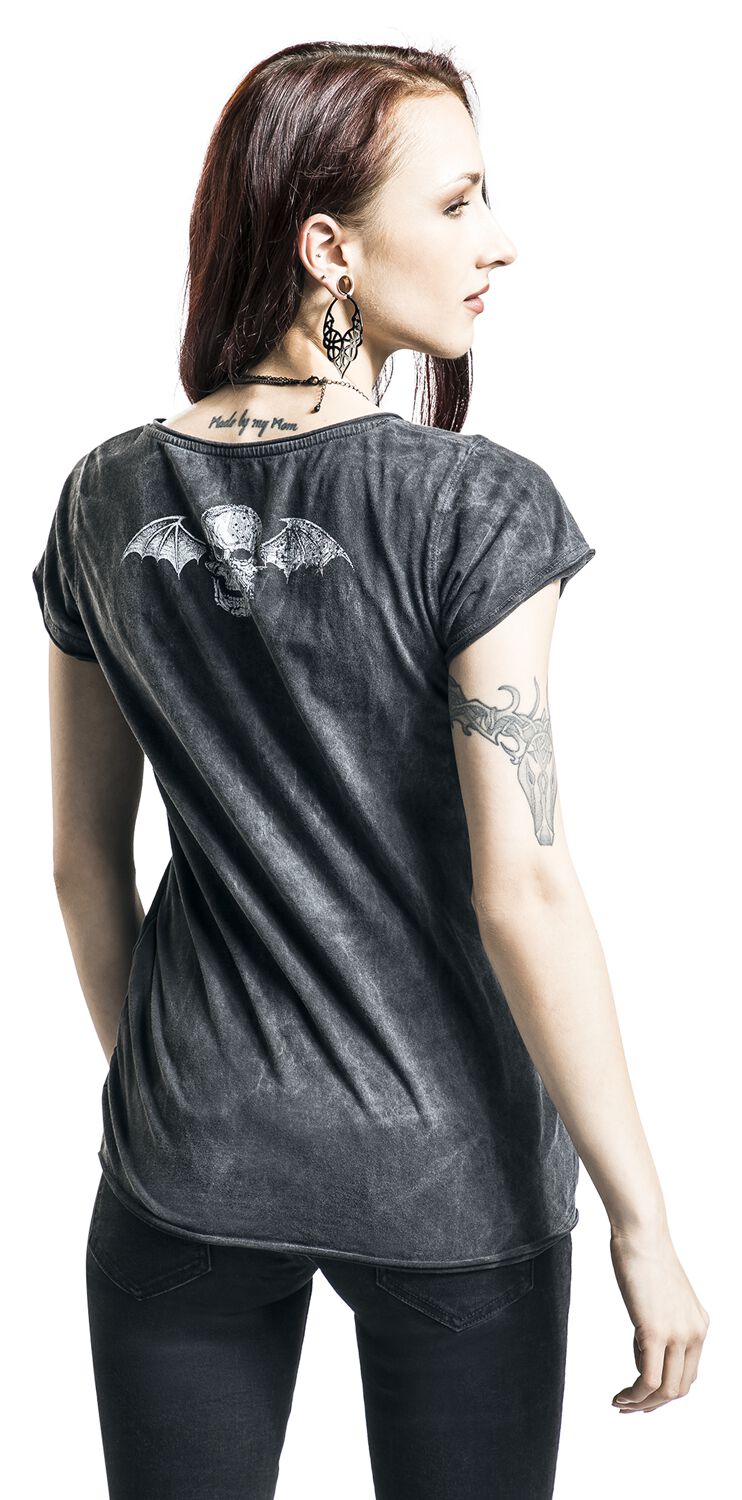 Produktbild von Avenged Sevenfold Deathbat Burnout T-Shirt - Offizielles Band-Shirt In Grau, Unisex
