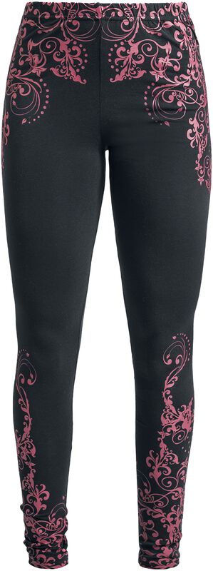 Leggings with floral decorations