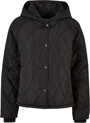 Ladies’ oversized diamond quilted hooded jacket, Urban Classics, Between-seasons Jacket
