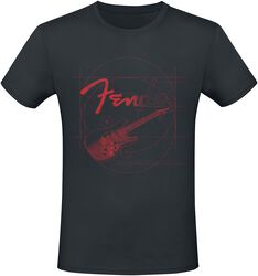 Red Guitar, Fender, T-Shirt