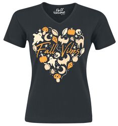 Halloween t-shirt with fall vibes heart motif, Full Volume by EMP, T-Shirt