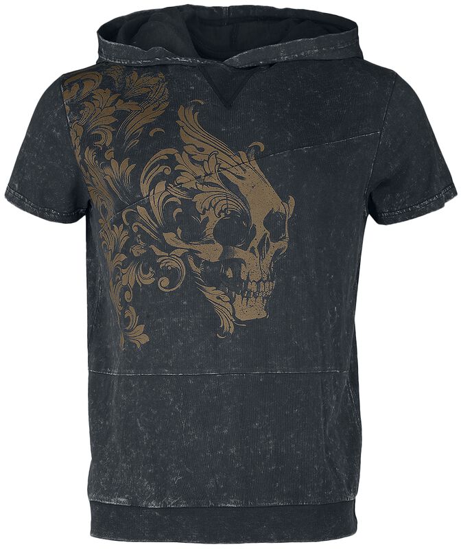 Hoodie t-shirt with skull print