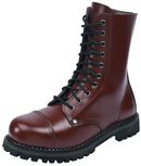 Dark Red Lace-Up Boots, Black Premium by EMP, Boot